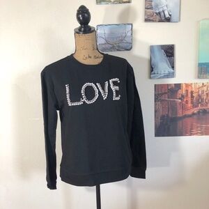Free Generation pearlized LOVE sweatshirt, Sz. M